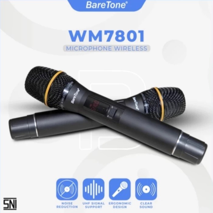 Mic Wireless Baretone Wm7801 Handheld Original Baretone Wm 7801 Terlariss 