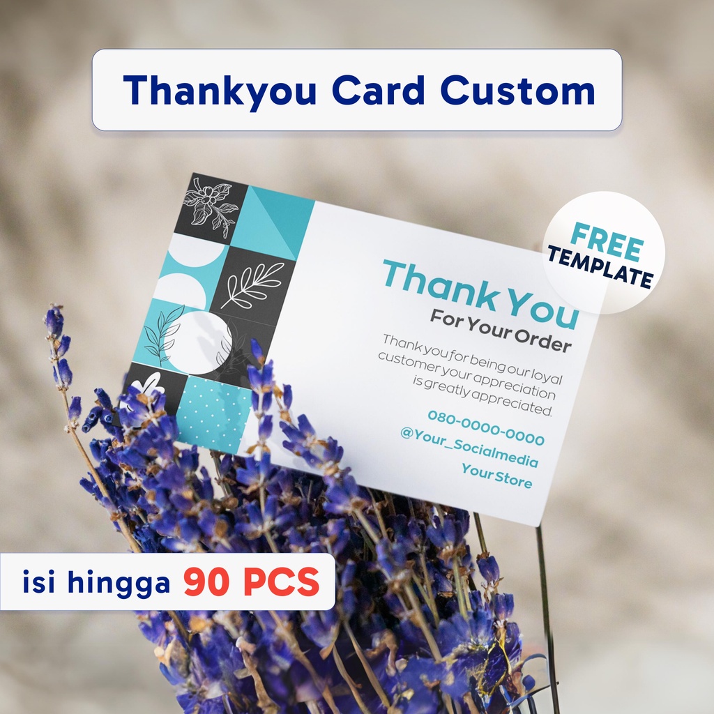 Thank you card custom, Kartu ucapan custom, Kartu ucapan terimakasih souvenir, Thank you card aesthe