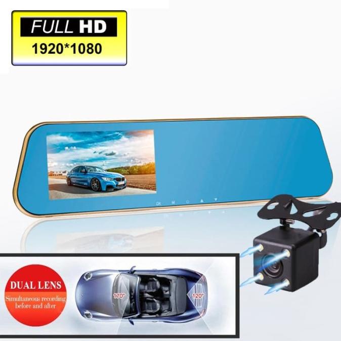 kaca spion tengah mobil dvr kamera mundur / parkir video dashcam cctv
