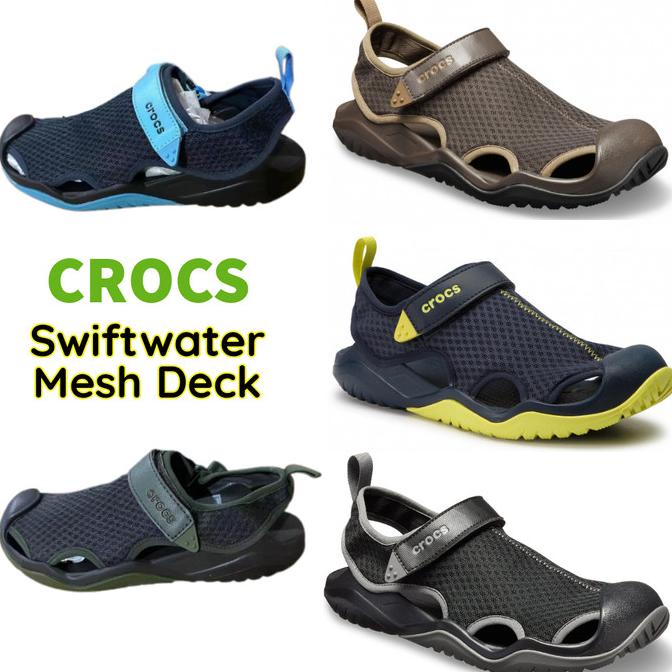 Crocs / Crocs Swiftwater Mesh Deck / Sepatu Sandal Crocs / Crocs Pria