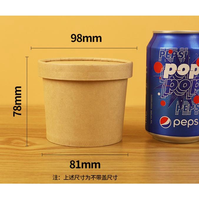 ((((()paling dicari] Paper Brown Bowl Cup + Tutup Kraft Coklat Packaging Makanan Ice Cream