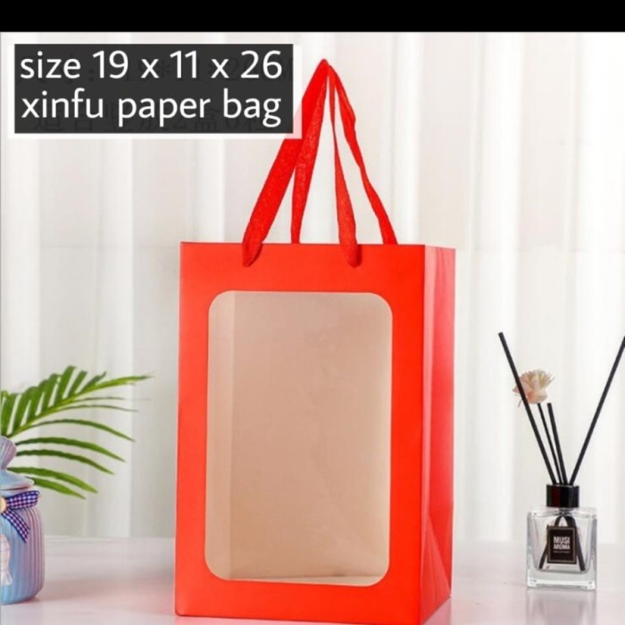 

Buruan serbu] PAPER BAG BOX MOONCAKE TAS MERAH XINFU BOX KUE HADIAH PMB-06 Merah