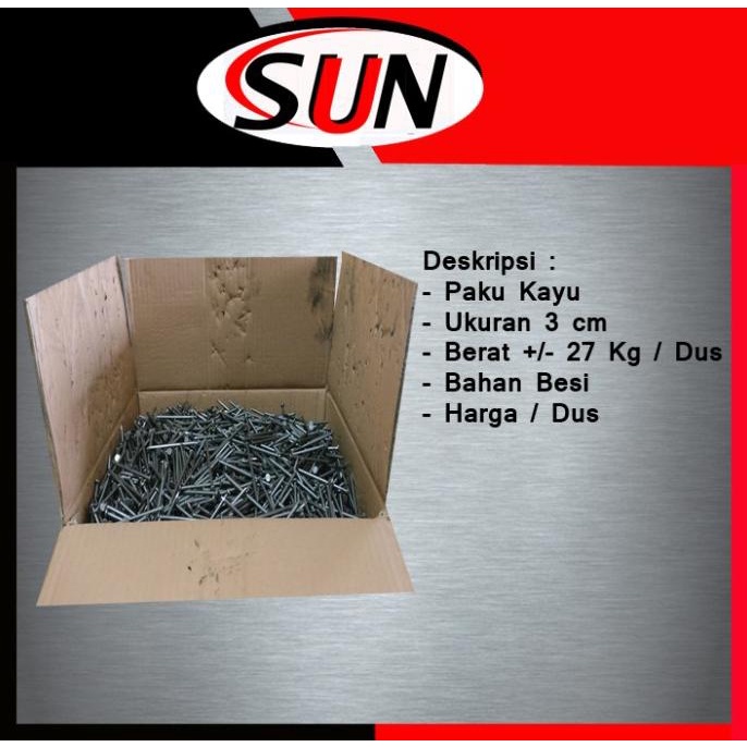 best seller] Paku kayu 1 1/4" Inch ( 3 cm ) Berat Bersih +/-26 kg Dus
