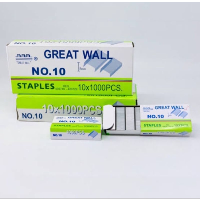 

ISI STAPLES GREAT WALL ORIGINAL / KECIL NO 10 & BESAR NO 369 ISI 10