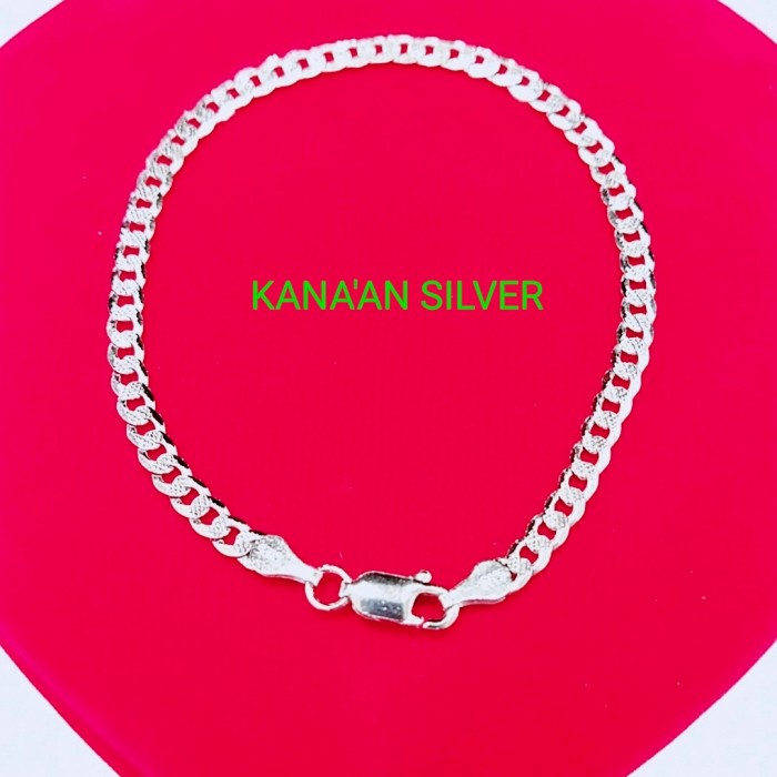 Gelang - Gelang Tangan Pria & Wanita Sisik Naga Ukir Perak Silver 925 Asli