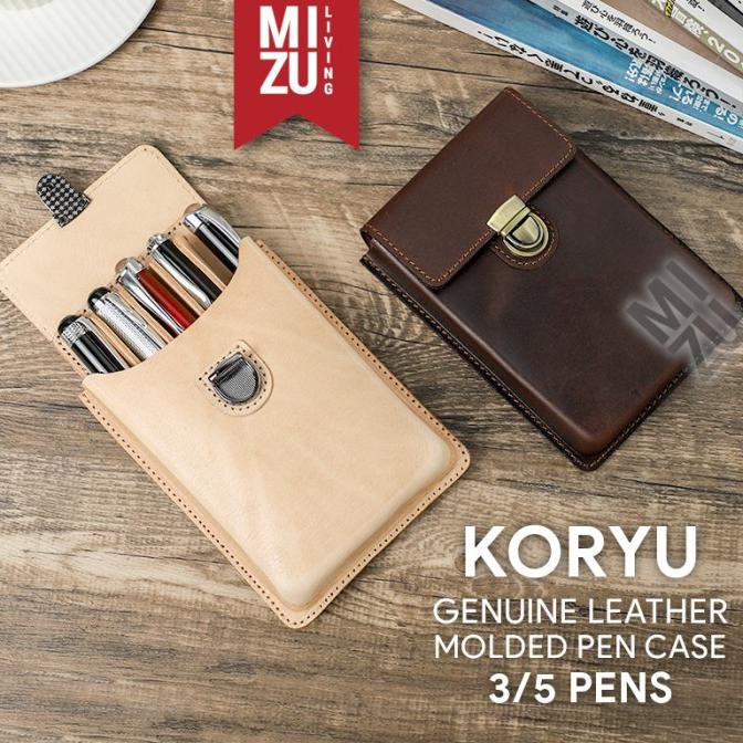 

MIZU KORYU Leather Fountain Pen Case 3/5 Slots Inspired Galen Leather