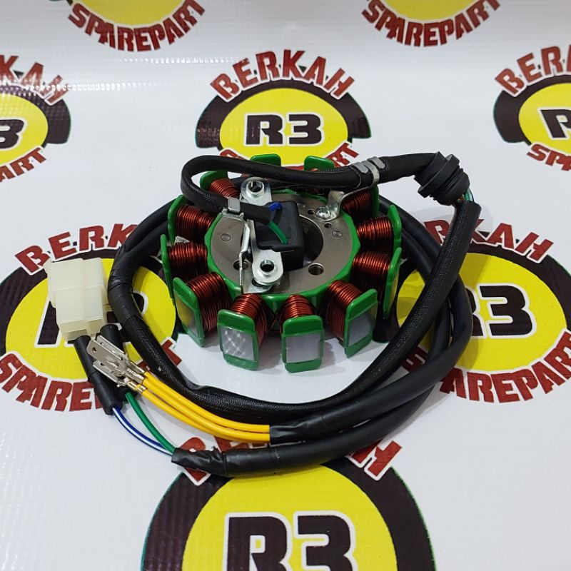 Spul Viar 150cc 200cc 300cc 12 pole/lilitan/gulungan 93mm baut 3 motor roda tiga -Sedia sparepart mo