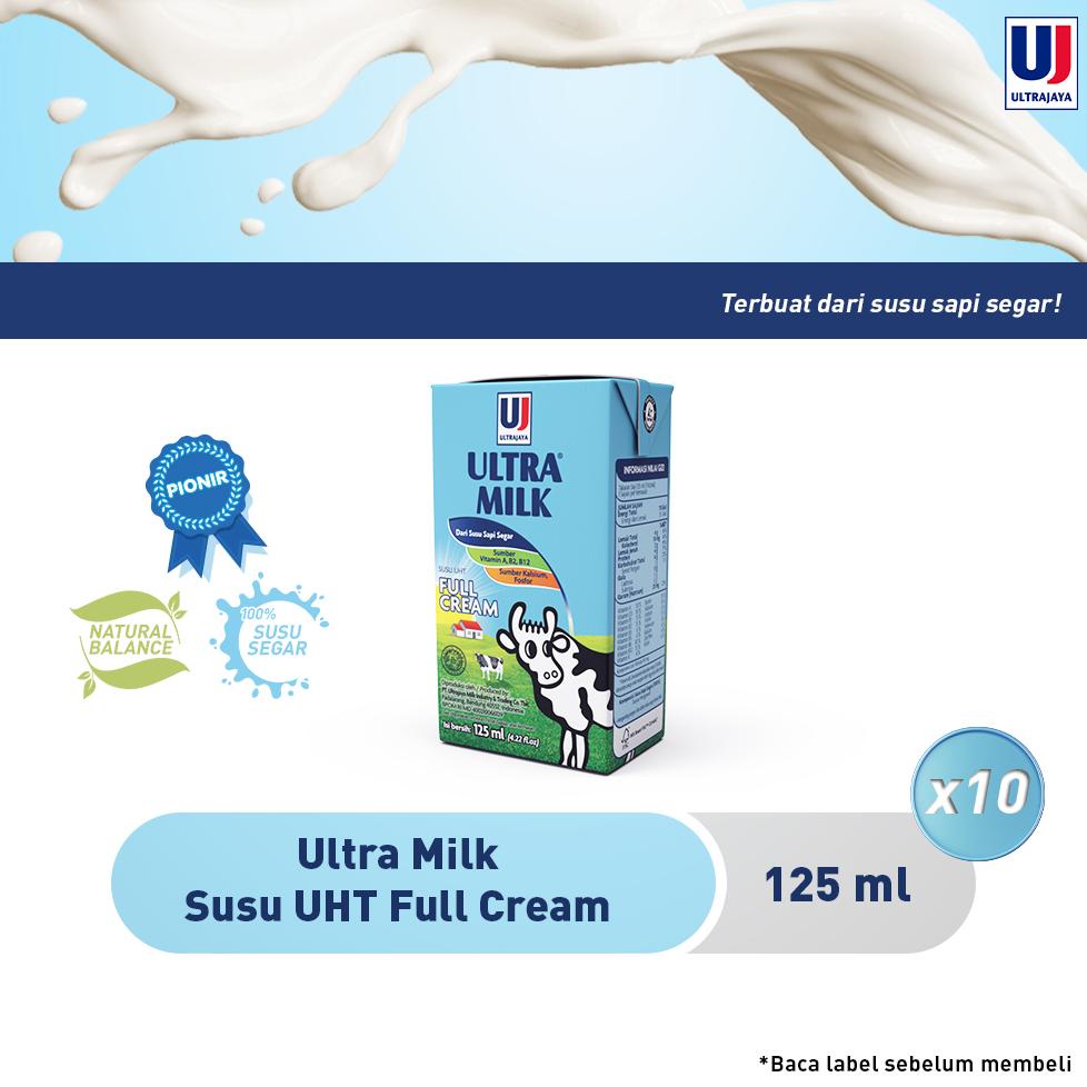 

Ready Ultra Milk Susu UHT Full Cream 125ml [Paket isi 10 pcs]
