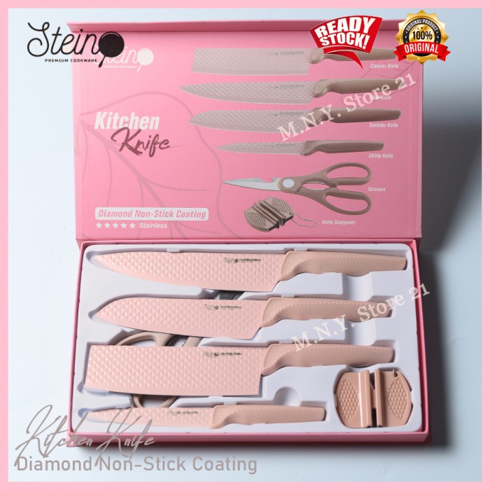 Steincookware Diamond Knife Set in 6 ( Set Pisau Dapur )