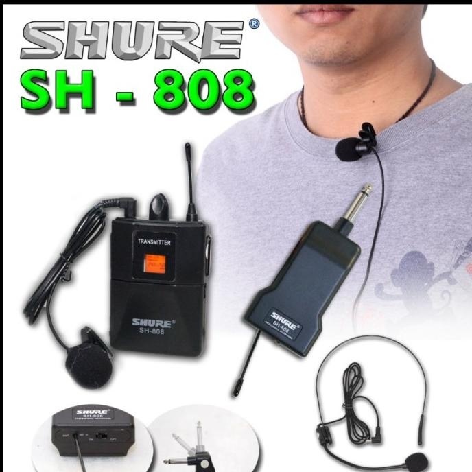 Mic wireless Imam Bando Clip On SHURE SH 808 / mic bando+jepit wireles