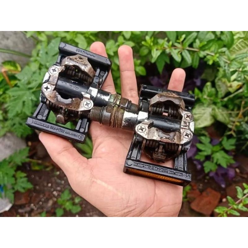 Pedal Sepeda Balap Jadul Shimano Pedal Pedals Cleat Shimano SPD SM-P 22 MALAYSIA Original Bekas Copo