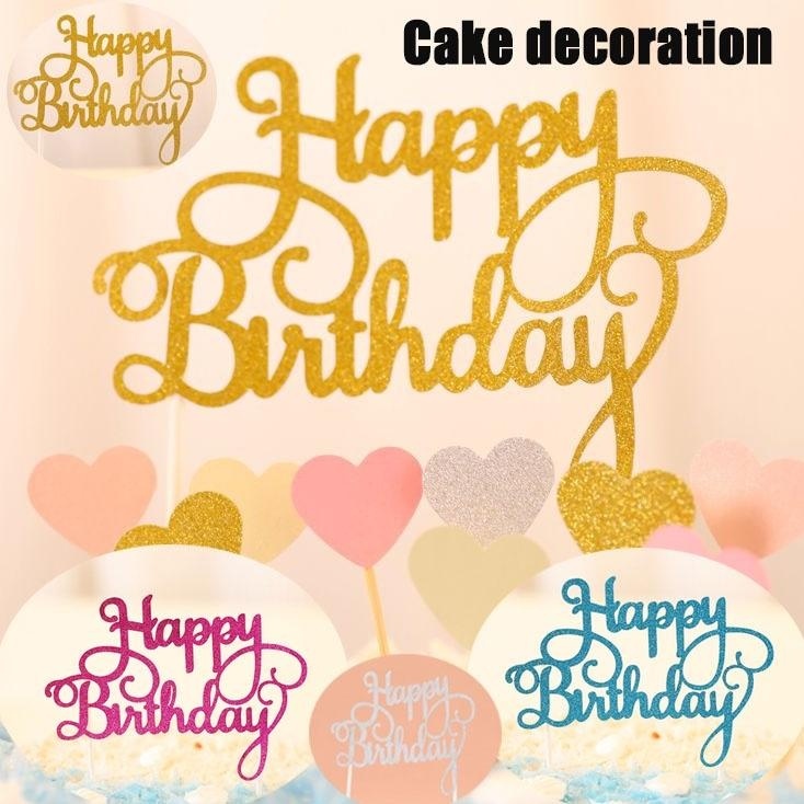 

Topper Kue Natal Cupcake Desain Merry Christmas Tulisan Happy Birthday -PD