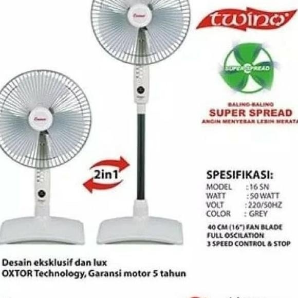 TERBARU KIPAS ANGIN COSMOS 2IN1 KIPAS ANGIN COSMOS BERDIRI TWINO 16 INCHI 