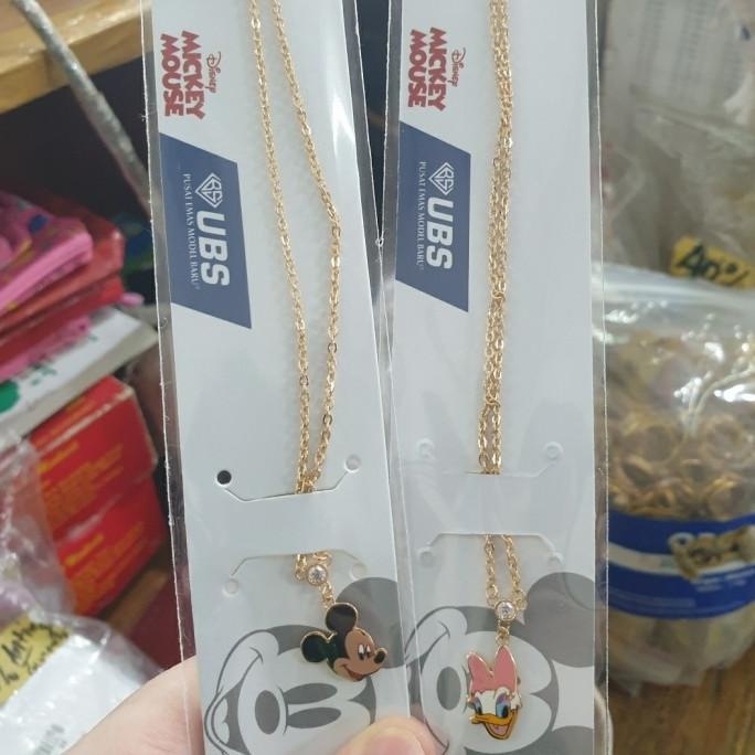 NEW PRODUK KALUNG ANAK UBS 700 70% MICKEY MOUSE DISNEY HIJAU EMAS ASLI 35 CM BAYI 