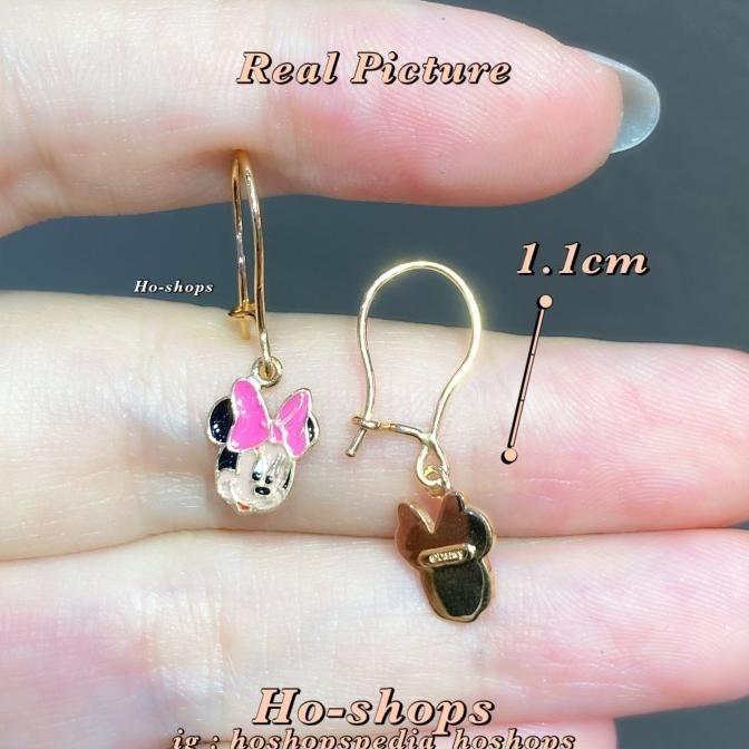 READY STOCK ANTING MINNIE MOUSE ANTING ANAK DISNEY MAS KUNING 700 ASLI EMAS 