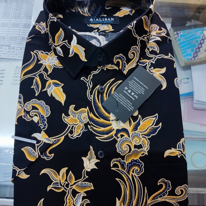 Kemeja Alisan Lengan Pendek Batik 16.5 - 17.5