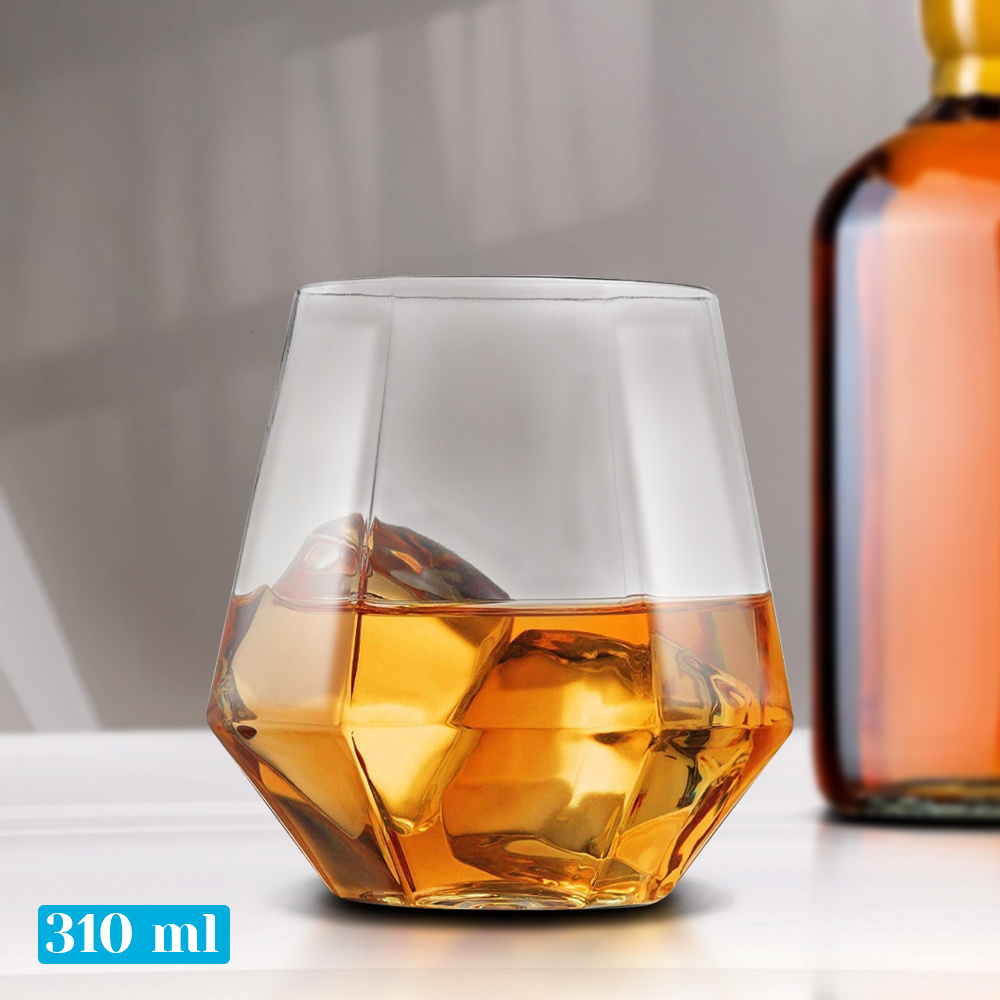 GS14 Glassware Gelas Minuman Diamond Crystal Borosilicate Glass 310 Ml Style 1 Gw107 Clear Or-i