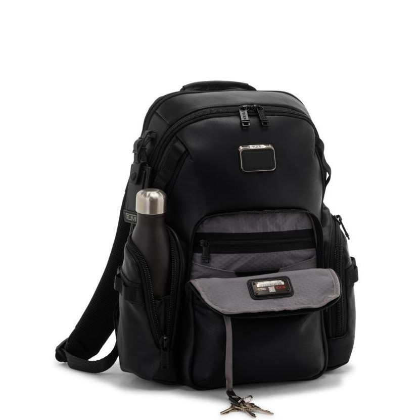 READY STOCK TUMI TAS RANSEL ALPHA BRAVO NAVIGATION LEATHER BACKPACK - BLACK 