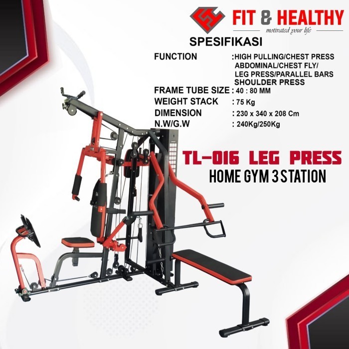 ✅Baru Home Gym 3 Sisi  Leg Press Tl Hg 016 Alat Fitness Berkualitas