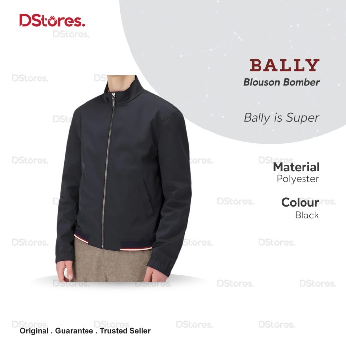✅New Bally Jaket Blouson Bomber - Black Berkualitas
