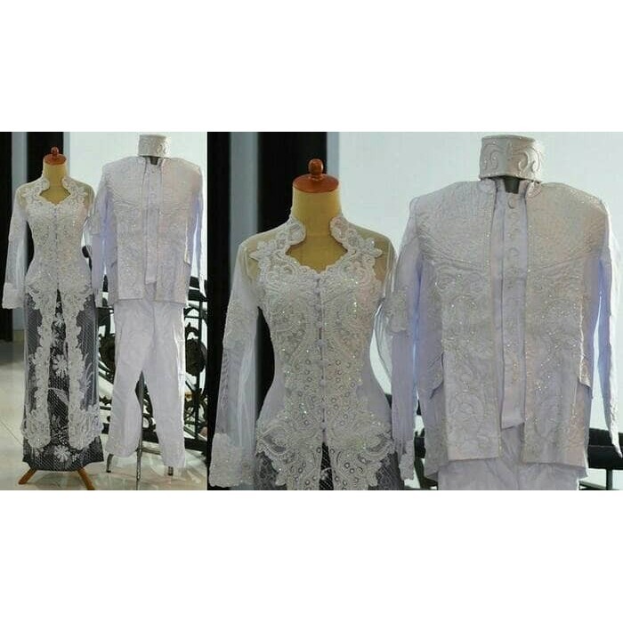 ✅New Kebaya Akad Nikah Putih Couple Modern Muslim Terbaru