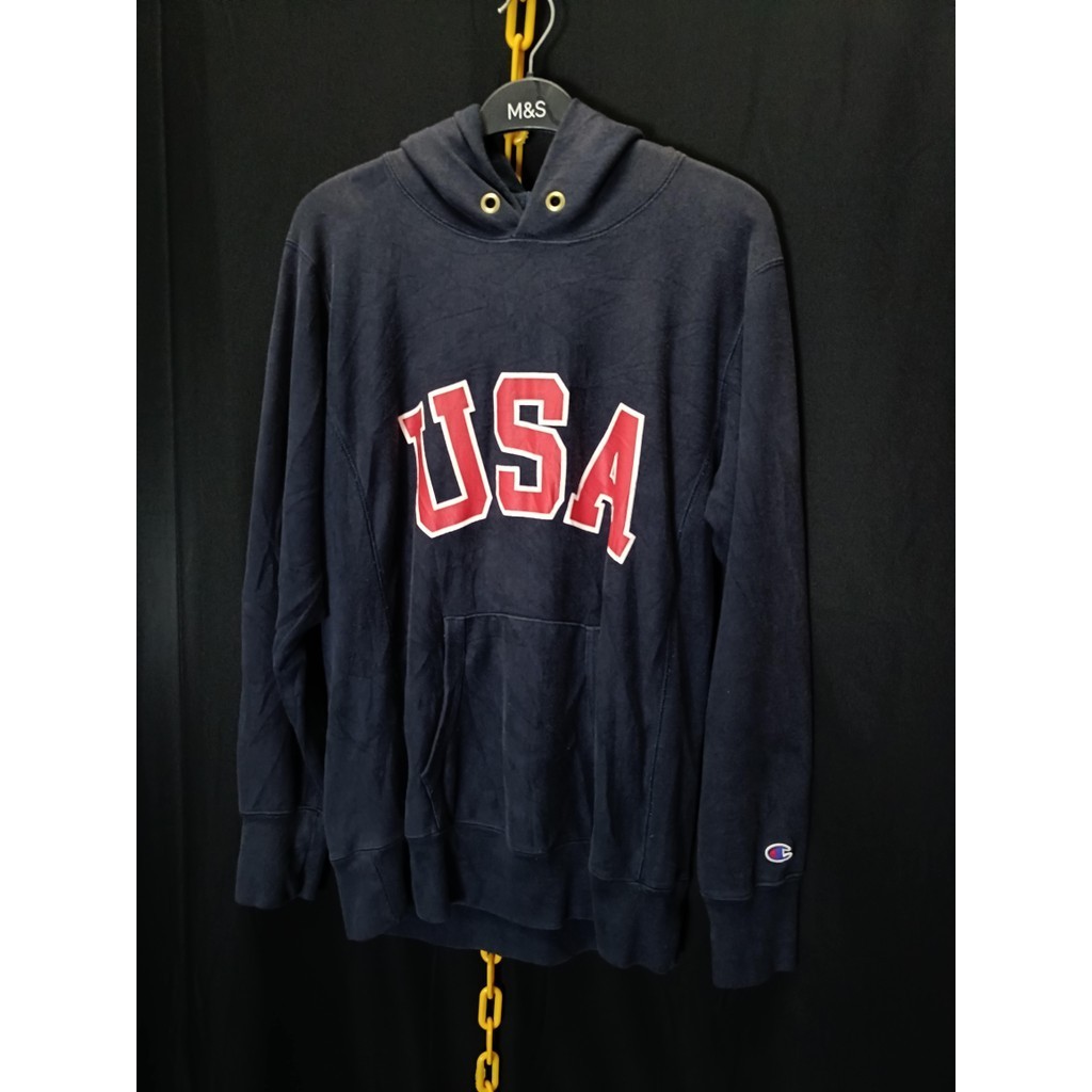 PL preloved hoodie pull up zipper jumper jaket sweater champion RW reverse weave