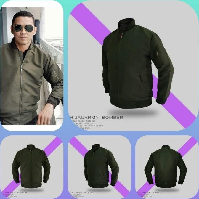BIG SALE GREEN ARMY JAKET BOMBER PRIA MEN JACKET FASHION OUTERWEAR 