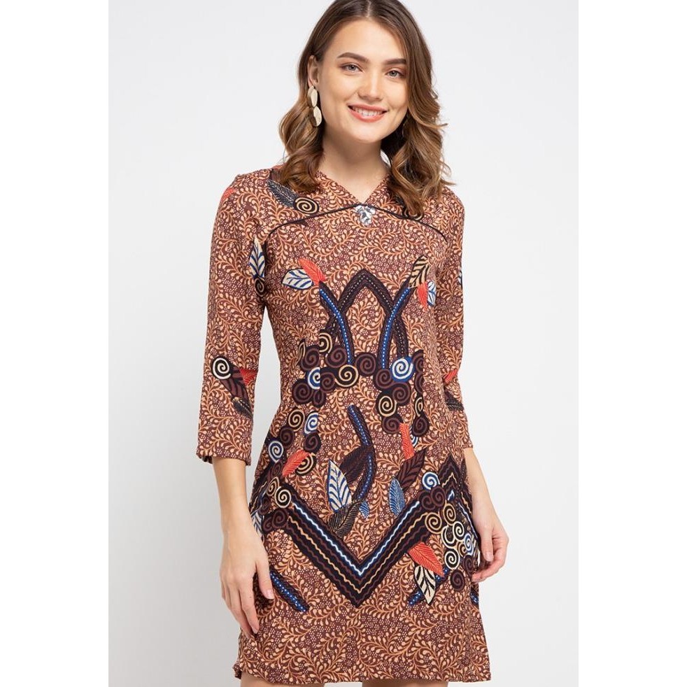 Terbaik Arjuna Weda Sackdress Batik Wanita Motif Gentengan - Cokelat Limited Edition