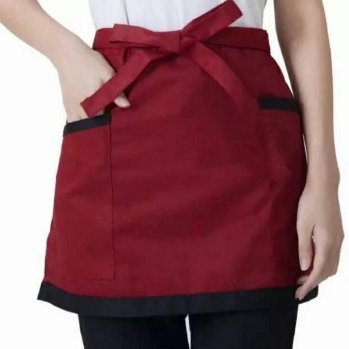 Miliki - Apron Half Body Celemek Pendek Pocket Barista Waiters Pria Wanita ~