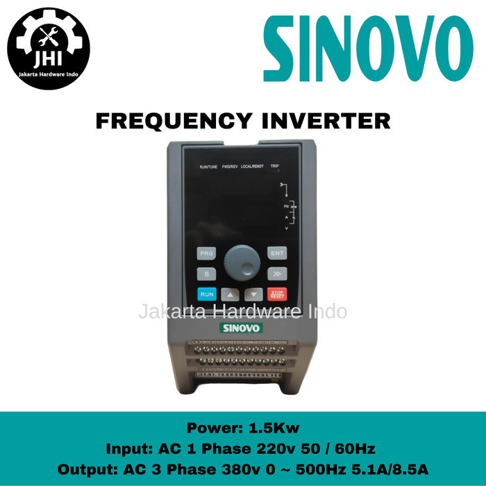 ✅Original Inverter Vfd 1.5Kw 2Hp Input 1Phase 220V Output 3Phase 380V Sinovo Berkualitas