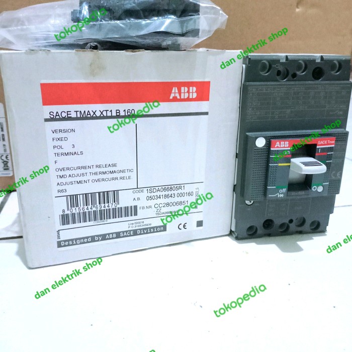 ✅Termurah Mccb Abb Sace Tmax Xt1 B 160 3P 63A Original Terbatas