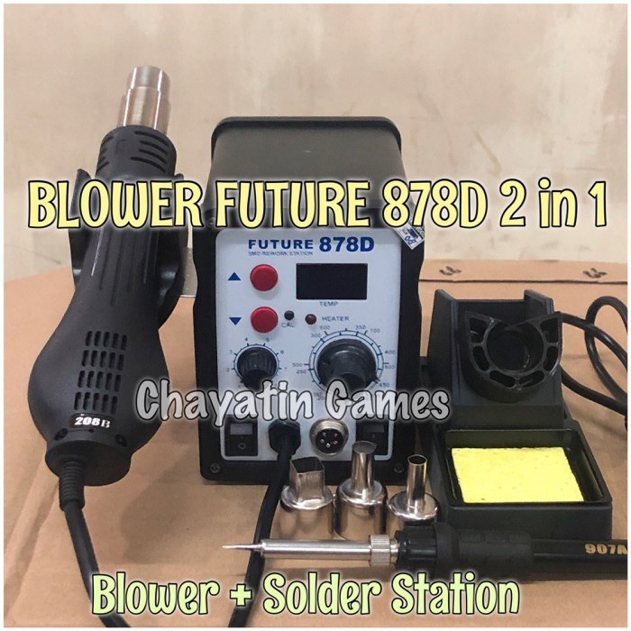 ✨New Ori Blower/Solder Uap Ori Future 878D Digital  Solder Station 2 In 1 Diskon