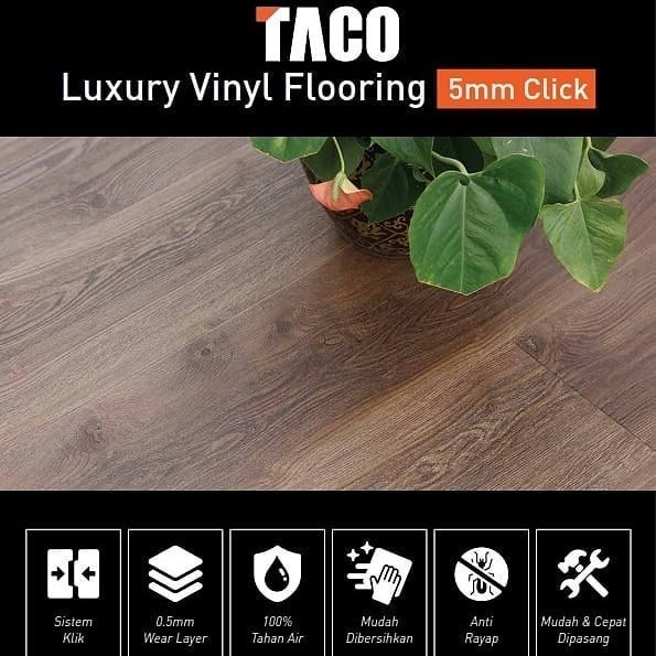 [Baru] Taco Vinyl Lantai / Taco Luxury Vinyl Flooring 5 Mm - Tv 501 Limited