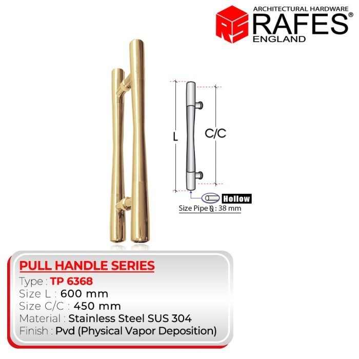 [Baru] Handle Pintu / Pull Handle Rafes Stainless Steel 304 - Tp 6368 Limited