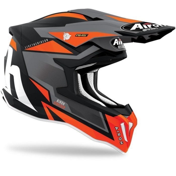 [Ori] Helm Airoh Strycker Helmet - Axe Orange Matt Size M Limited