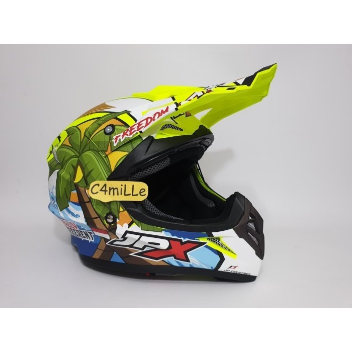 [Ori] Helm Jpx Cross X17 Fluorescent Yellow Doff Trail Super Cross Limited