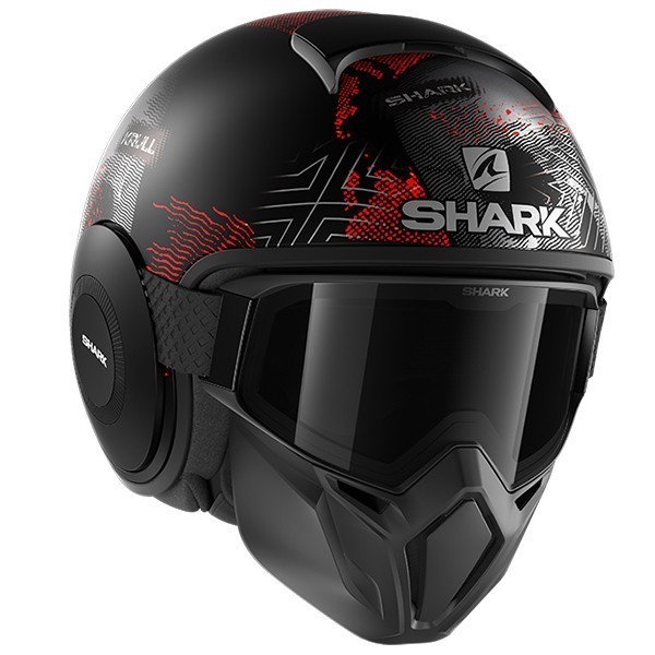 [Ori] Shark Street Drak Krull Red Ksr  Helm Modular Mask Shark Diskon