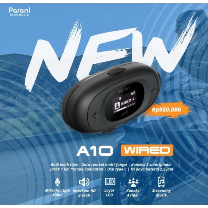 [New] Parani A10 Wired Motorcycle Bluetooth Intercom Terbatas