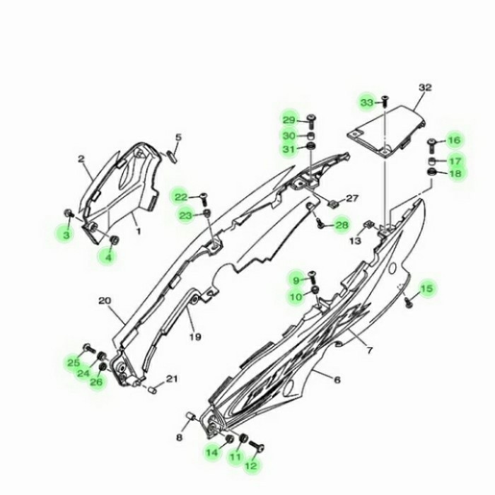 [Original] Baut Body Fullset Yamaha Fiz R F1Zr Original Limited