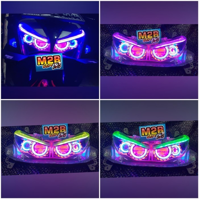 [Ori] 1 Set Reflektor Alis Remote Sein Running Projie 4 Jauh Dekat Aerox 155 Diskon