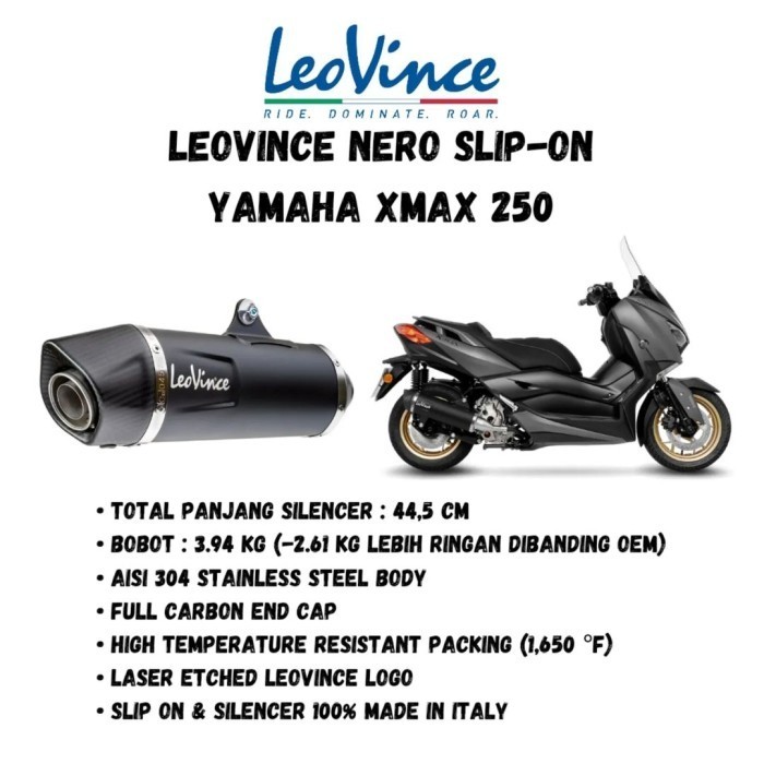 [Original] Knalpot Leovince Nero Xmax 250 Slip On Terbatas