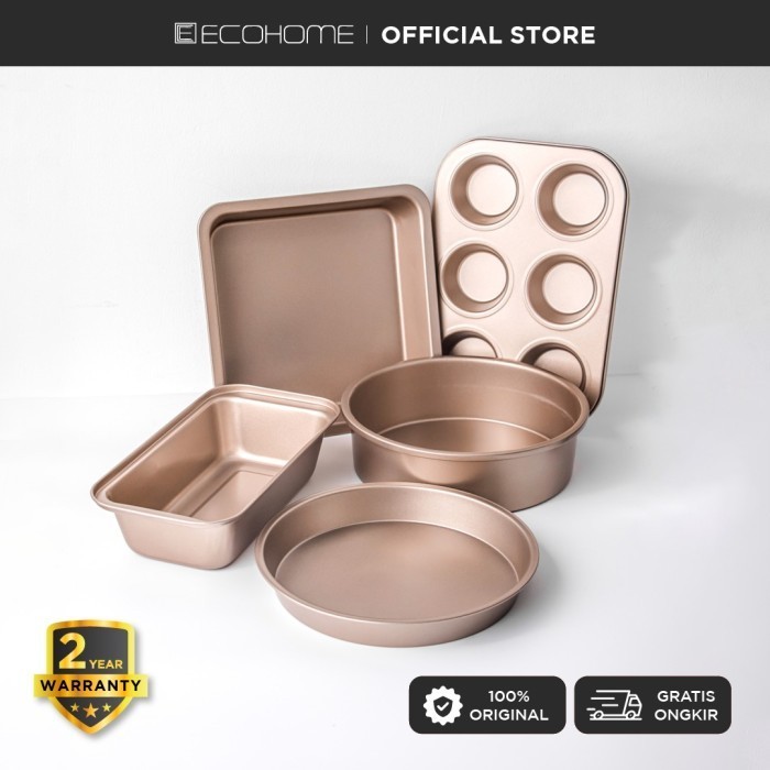 

[New Ori] Ecohome Baking Pan Set Cromahaus Isi 5Pcs Anti Lengket Diskon
