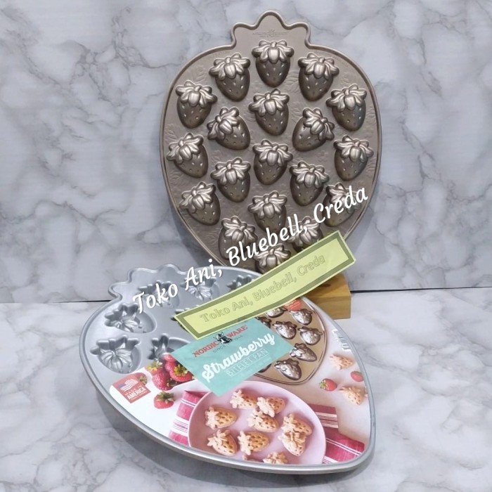 

[New Ori] Nordic Ware Strawberry Bitelets Pan 19 Cav Uk Per Cav : 5 X 4 X 2 Cm Terbatas
