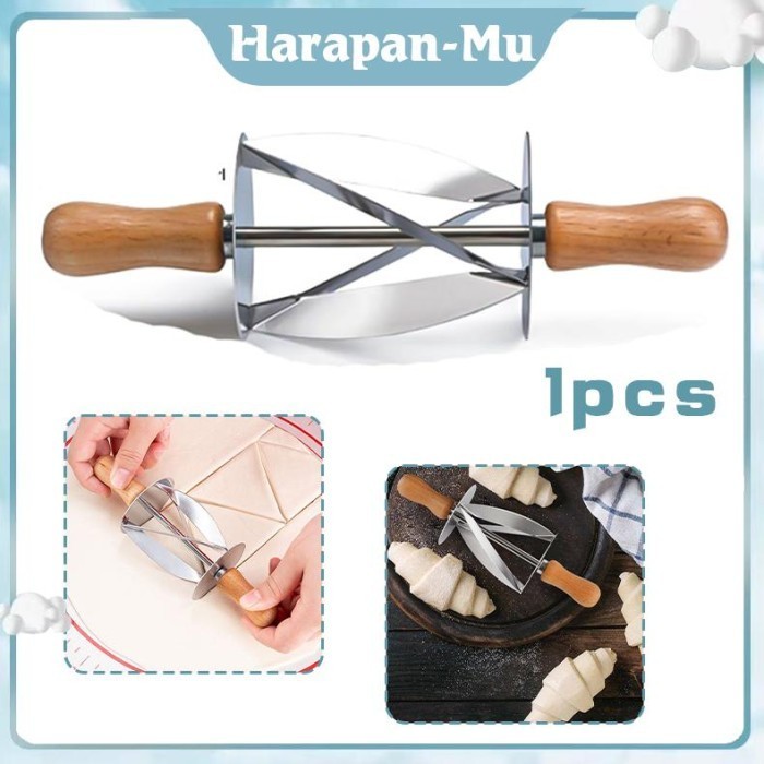 

Roller Pastry Croisant Cutter Pastry Pemotong Cutter Membuat Wheel