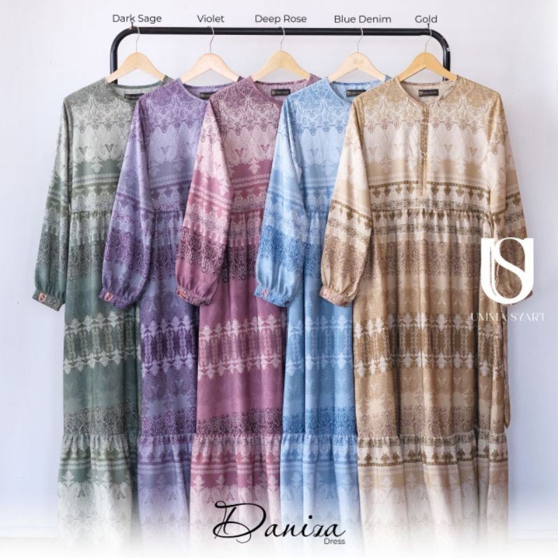 DANIZA DRESS UMMA SYARI |GAMIS MOTIF MAHONI DOBBI