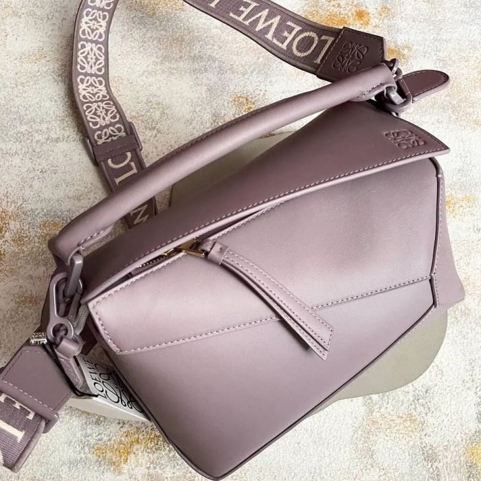 ✅New Loewe Small Edge Satin Bag Aubergine Terbaru