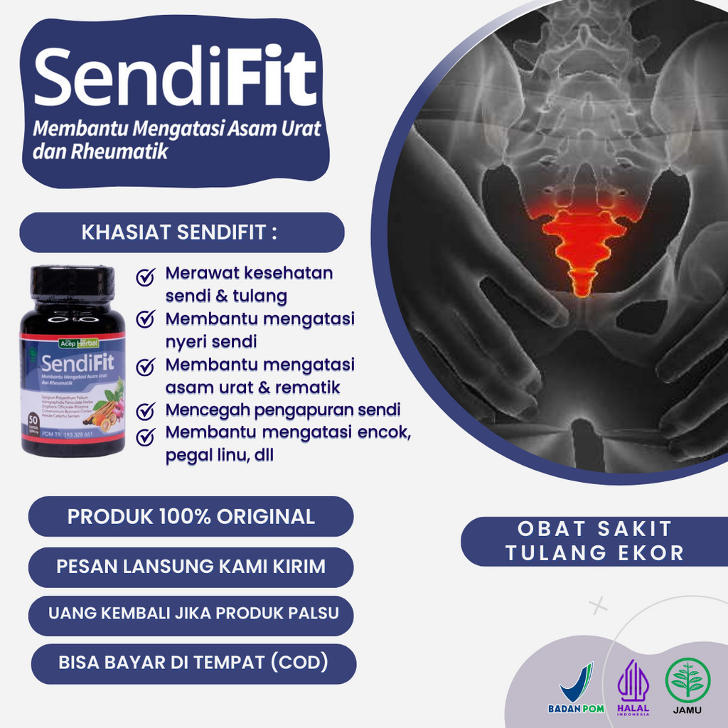 SendiFit Kapsul 100% Original - Obat Sakit Tulang Ekor, Sakit Tulang Ekor Bawah, Tulang Ekor Bengkak