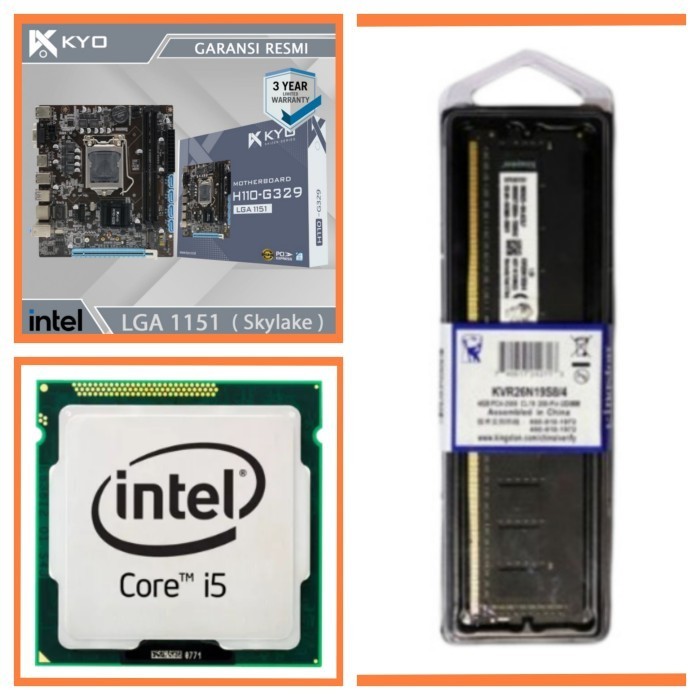 PAKET MOBO KAIZEN H110 + I5 6500 + RAM 8GB FREE HSF
