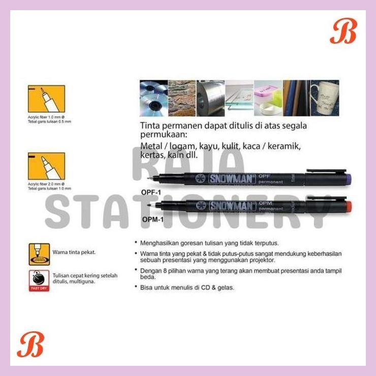 

| KG | SNOWMAN PERMANENT MARKER OPF OPM SPIDOL PERMANEN SNOWMAN FINE OHP
