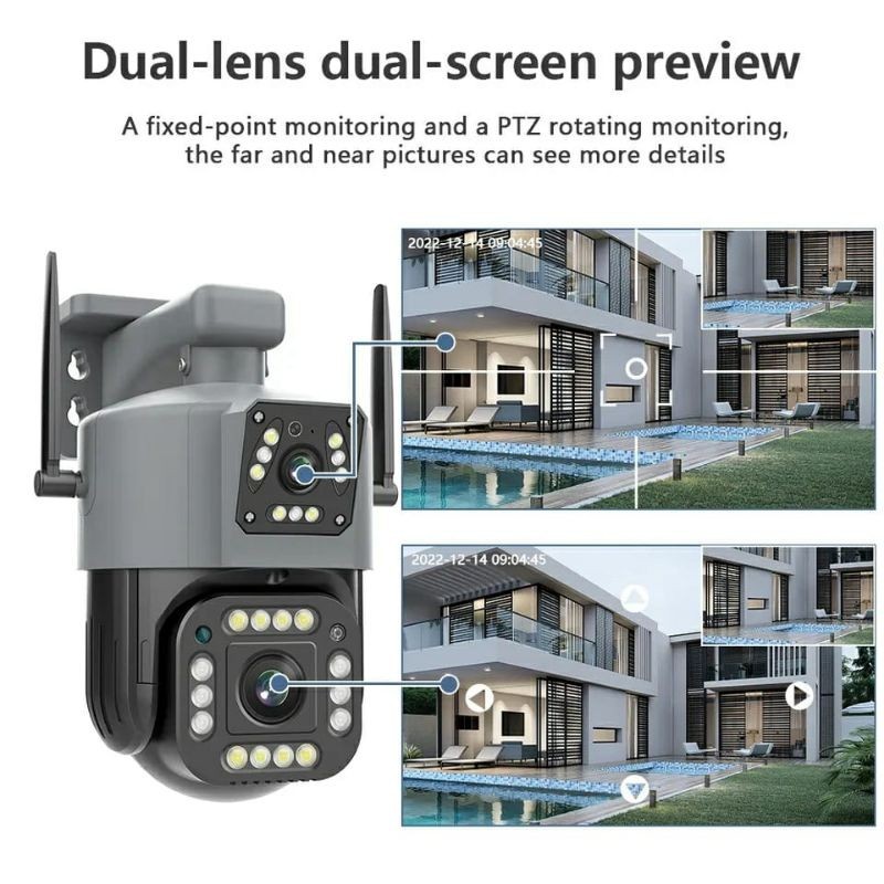 IP Dual Camera CCTV Outdoor V380Pro Speed Dome 8MP ColorVu Wireless